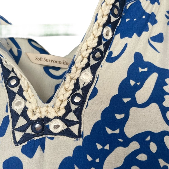 Blue & White Soft Surroundings Maxi Dress - Picture 2 of 3